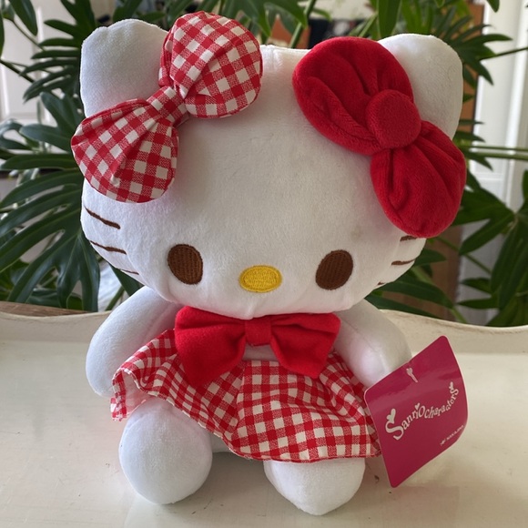 Hello Kitty Plush Doll Red Gingham Skirt and Bow. NEW - Picture 10 of 10